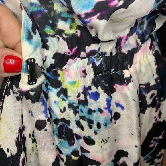 Parker leather and silk water color wrap dress - Picture 7 of 9